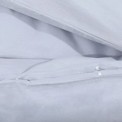 vidaXL Комплект спално бельо, сив, 140x200 см, памук
