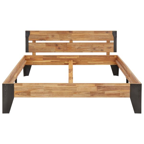 vidaXL Рамка за легло, акация масив с матиран финиш, 120x200 см
