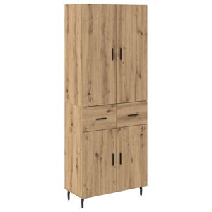vidaXL Висок шкаф 2 бр. Дъб 69,5 x 34 x 180 см Инженерна дървесина