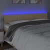 vidaXL LED горна табла за легло, кремава, 180x5x78/88 см, плат