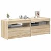 vidaXL ТВ шкафове с LED осветление 2 бр дъб сонома 60x35x40 см