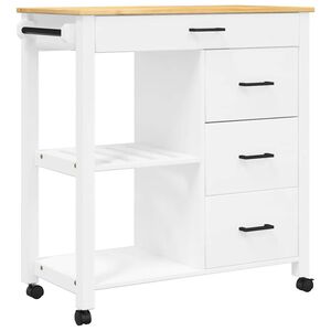 vidaXL Кухненска количка "MONZA" 84x40x88,5 см борово дърво масив