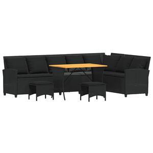 vidaXL Градински комплект с възглавници L-образна, 4 части, полиратан