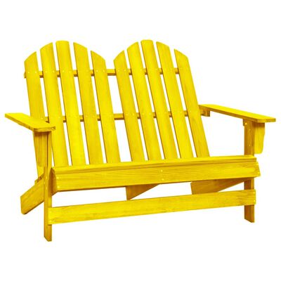 vidaXL 2-местен градински стол "Адирондак", чам масив, жълт