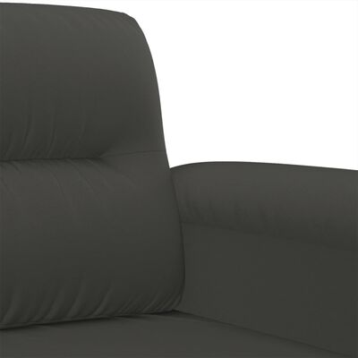 vidaXL 3-местен диван, тъмносив, 180 см, микрофибърен плат