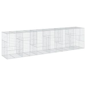 vidaXL Габионна кошница с покритие, 600x100x150 см, поцинковано желязо