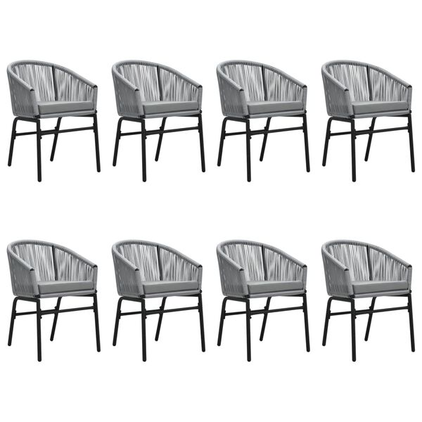 vidaXL Градински трапезен комплект, 9 части, сив