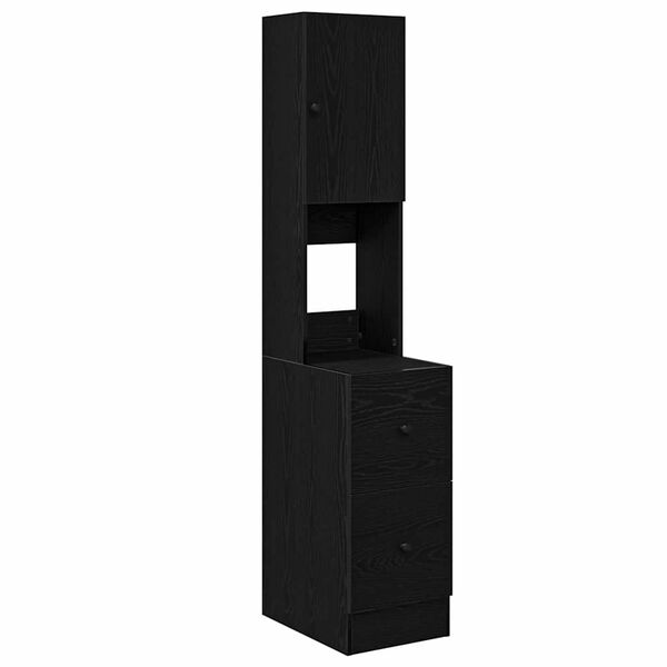 vidaXL Кухненски шкаф с чекмедже с рафт Черен дъб Инженерно дърво