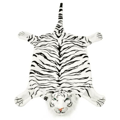vidaXL Плюшен килим "тигър", 144 см, бял