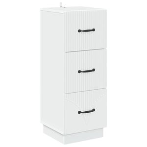 vidaXL Чекмеджетен шкаф Бяло 33 x 34,5 x 87 см Инженерна дървесина