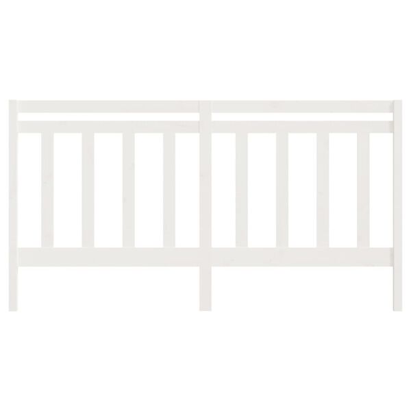 vidaXL Горна табла за легло, бяла, 206x4x100 см, бор масив