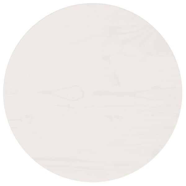 vidaXL Плот за маса, бял, Ø40x2,5 см, бор масив