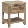 vidaXL Нощно шкафче с чекмедже, 40x30x48 см, акациево дърво масив