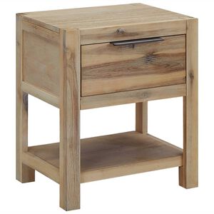 vidaXL Нощно шкафче с чекмедже, 40x30x48 см, акациево дърво масив