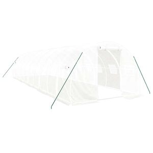 vidaXL Оранжерия със стоманена рамка бяла 30 м&sup2; 10x3x2 м