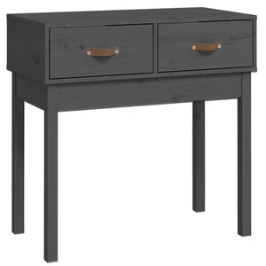 vidaXL Конзолна маса, сива, 76,5x40x75 см, борово дърво масив