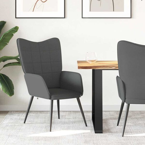 vidaXL Релаксиращ стол, тъмносив, плат