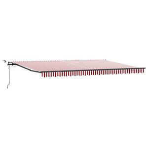 vidaXL Прибираща се тента Червено и бяло 500 &times; 350 cm Полиестер