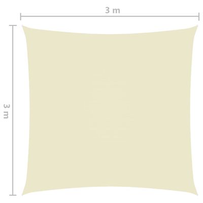 vidaXL Платно-сенник, Оксфорд текстил, квадратно, 3x3 м, кремаво