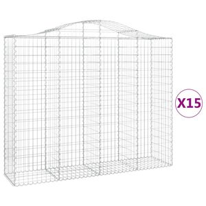 vidaXL Габионни кошници арка 15 бр 200x50x160/180см поцинковано желязо