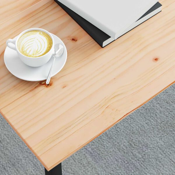 vidaXL Масичка за кафе Естествен 80 x 80 x 45 cm Солидно борово дърво