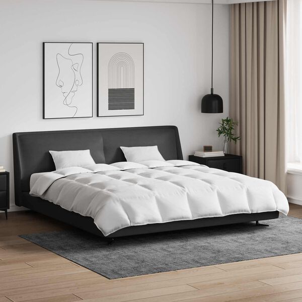 vidaXL Комплект завивки с възглавница 3 pcs Бяло Пухени пера