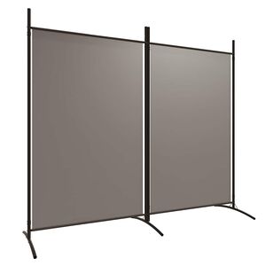 vidaXL Параван за стая, 2 панела, антрацит, 175x180 cм, текстил