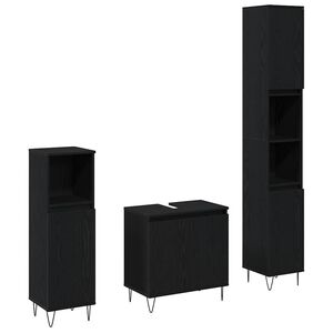 vidaXL Комплект мебели за баня 3 pcs Черния дъб 30 x 30 x 190 см