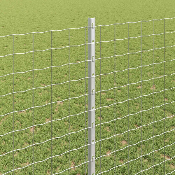 vidaXL Стълб за ограда. 22 pcs Сребрист 180 cm Стомана