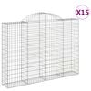 vidaXL Габионни кошници арка 15 бр 200x30x140/160см поцинковано желязо