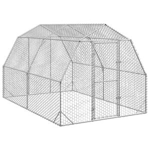 vidaXL Кокошарник 2,5x4x2,25 м, поцинкована стомана