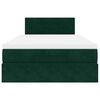vidaXL Османска легло с матрак и LED, тъмнозелено, 120x190 см, кадифе