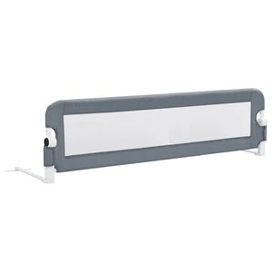 vidaXL Ограничител за детско легло, сив, 120x42 см, полиестер