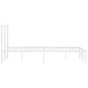 vidaXL Метална рамка за легло с горна табла, бяла, 120x190 см