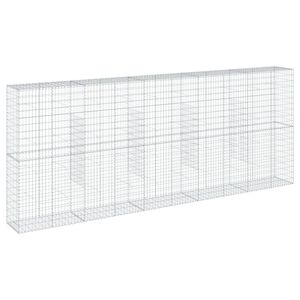 vidaXL Габионна кошница с покритие, 500x50x200 см, поцинковано желязо