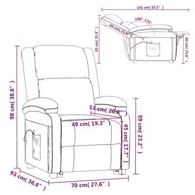 vidaXL Масажен стол, светложълт, текстил