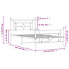 vidaXL Метална рамка за легло с горна и долна табла, черна, 107x203 см