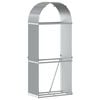 vidaXL Поставка за дърва, светлосив, 80x45x190 см, поцинкована стомана