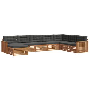 vidaXL Комплект дивани за открито 8 pcs Натурален и Антрацит