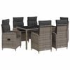 vidaXL Комплект за хранене на открито 7 pcs Светло сиво и тъмно сиво