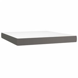 vidaXL Матрак с покет пружини средна твърдост сив 160x200x20 см изкуствена кожа