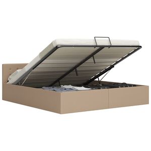 vidaXL Легло с повдигащ механизъм капучино изкуствена кожа 160x200 cм