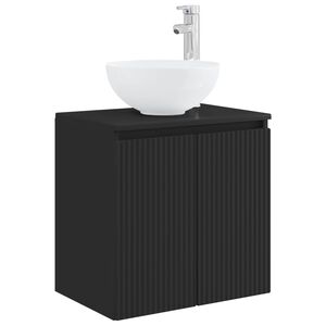 vidaXL Монтирана на стена мивка и тоалетка Черно 49,5 x 41 x 64,5 см