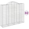 vidaXL Габионни кошници арка 2 бр 200x50x160/180 см поцинковано желязо