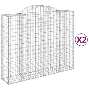 vidaXL Габионни кошници арка 2 бр 200x50x160/180 см поцинковано желязо