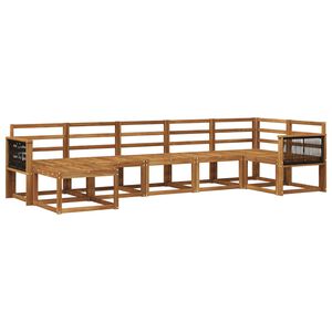 vidaXL Комплект дивани за открито 7 pcs Натурално