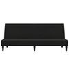 vidaXL 2-местно разтегателно канапе, черно, микрофибърен текстил
