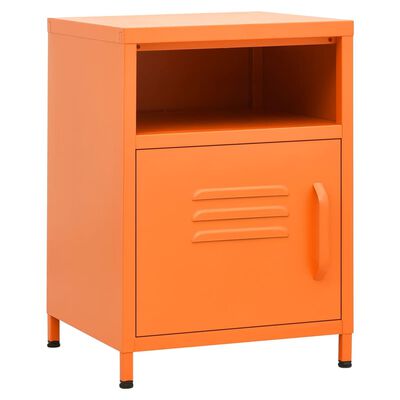 vidaXL Нощно шкафче, оранжево, 35х35х51 см, стомана