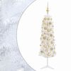 vidaXL Изкуствена тясна коледна елха с топка 150 см 150 LED светодиода