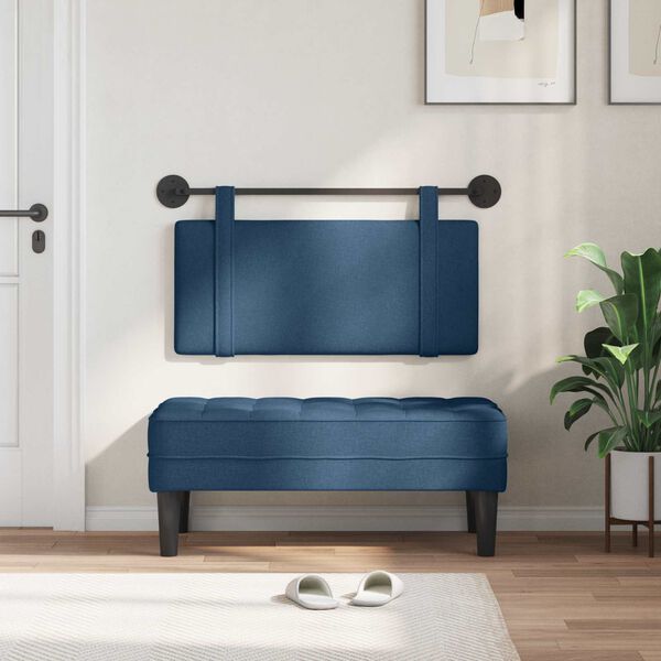 vidaXL Висяща табла Монтиране на стена Синьо 100 x 55 x 5 см текстил